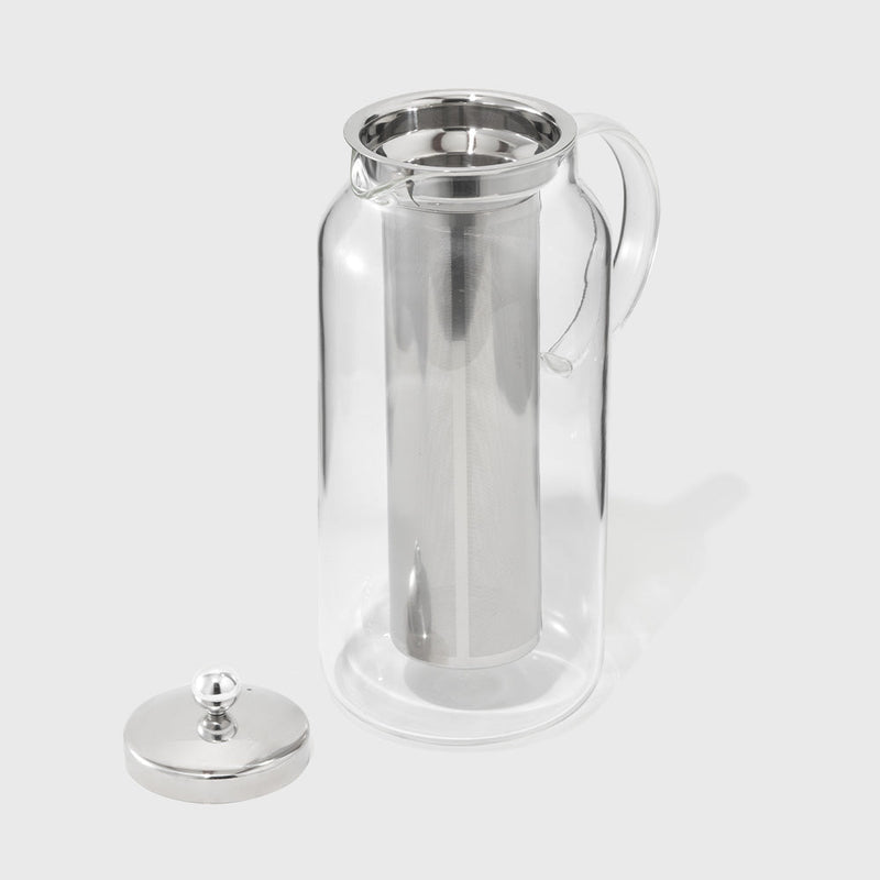 Premium Glass Water Pitcher with Fruit Infuser | BPA Free Borosilcate Glass  Infuser Pitcher with Lid | Enjoy Infusing Hot + Cold Tea, Coffee, Water