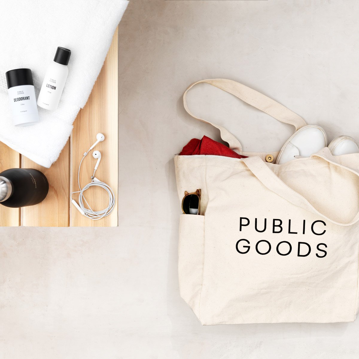 Free Reusable Cotton Tote Bag Size 1 ct | Public Goods